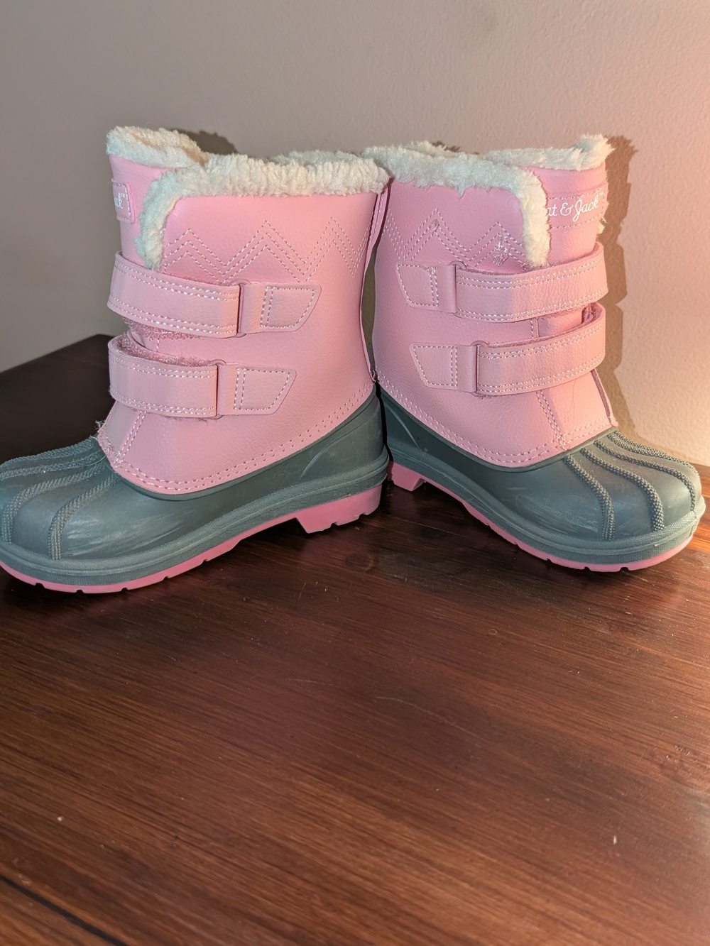 Cat & Jack Pink and Gray Kids Waterproof Winter Boots